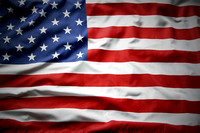 Closeup,Of,Ruffled,American,Flag